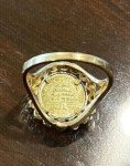 Chinese Panda Coin Ring with Lab-Created Diamonds