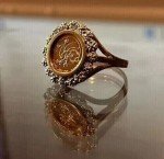 Chinese Panda Coin Ring with Lab-Created Diamonds