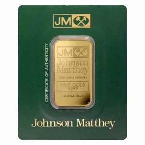 1 oz Johnson Matthey Gold Bar in Assay