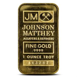 1 oz Johnson Matthey Gold Bar - Varied Design