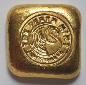 Perth Mint 1 oz Gold Swan Ingot Bar