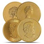 Canadian Gold Maple Leaf Coin, 1 oz .9999 Pure