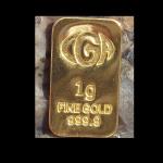 1 Gram 24K Pure Gold Bullion Ingot