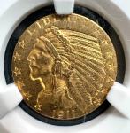 1911 $5 Indian Head Half Eagle Gold Coin