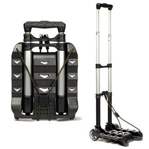 Portable Lightweight Folding Luggage Cart - Black