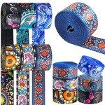 Grosun 6 Rolls 1.5" Patterned Nylon Webbing Belts