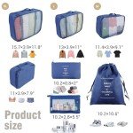 7-Piece Travel Packing Organizer Set (Dark Blue)