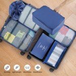 7-Piece Travel Packing Organizer Set (Dark Blue)
