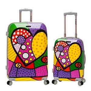 Rockland Hardside Spinner Luggage Set, Heart Design