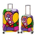 Rockland Hardside Spinner Luggage Set, Heart Design