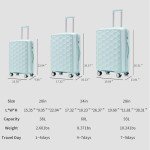 Merax 3-Piece Blue Hardshell Luggage Set
