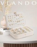 Vlando Portable Jewelry Case for Travel - Beige