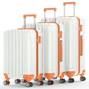 Nazhura 3-Piece White Hard Shell Luggage Set