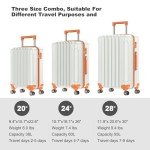 Nazhura 3-Piece White Hard Shell Luggage Set