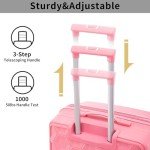 Merax 3-Piece Pink Hardside Luggage Set