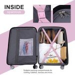 3 Piece Lightweight Hardshell Luggage Set - Pink