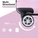 3 Piece Lightweight Hardshell Luggage Set - Pink