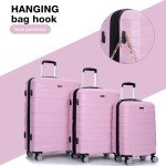 3 Piece Lightweight Hardshell Luggage Set - Pink