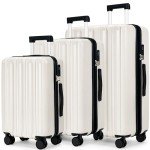 SHOWKOO 3-Piece Expandable Hardside Luggage Set