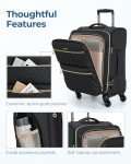 BAGSMART 20-Inch Expandable Carry-On Luggage, Black