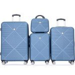 4-Piece Lightweight Hardshell Luggage Set - Blue