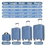 4-Piece Lightweight Hardshell Luggage Set - Blue