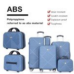 4-Piece Lightweight Hardshell Luggage Set - Blue