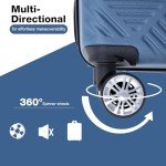 4-Piece Lightweight Hardshell Luggage Set - Blue