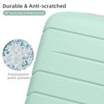 5-Piece Mint Green Expandable Luggage Set