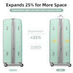 5-Piece Mint Green Expandable Luggage Set