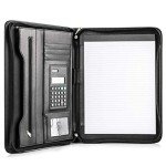 Cossini Black Vegan Leather Business Portfolio Padfolio
