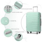 5-Piece Mint Green Expandable Luggage Set