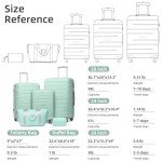 5-Piece Mint Green Expandable Luggage Set