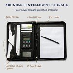 Cossini Black Vegan Leather Business Portfolio Padfolio