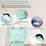 5-Piece Mint Green Expandable Luggage Set