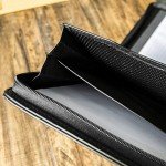 Cossini Black Vegan Leather Business Portfolio Padfolio