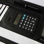 Cossini Black Vegan Leather Business Portfolio Padfolio