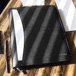 Cossini Black Vegan Leather Business Portfolio Padfolio