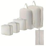 Beige 6-Piece Compression Packing Cubes Set