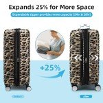 Expandable 6-Piece Leopard Print Luggage Set