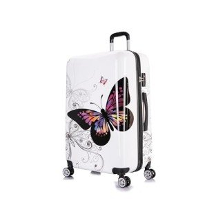InUSA Butterfly Print 28-Inch Hardside Spinner Suitcase