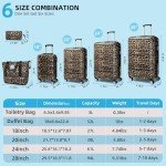 Expandable 6-Piece Leopard Print Luggage Set