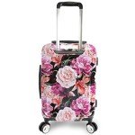 BEBE Women's 21" Black Floral Carry-on Spinner