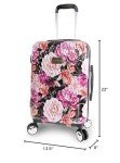BEBE Women's 21" Black Floral Carry-on Spinner