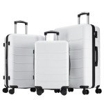 White 3-Piece Expandable Hard Shell Luggage Set