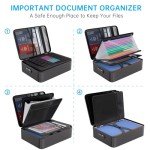 Fireproof File Organizer Bag with Lock & Labels