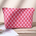 Checkered Cosmetic Bag Set for Travel and Organizing