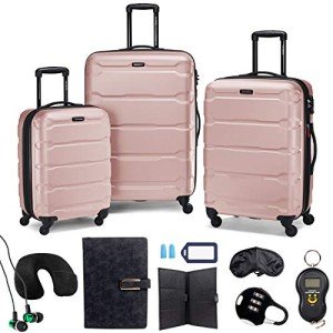 Pink Samsonite Omni Hardside Luggage Set with Accessories