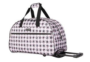 Betsey Johnson 22-Inch Rolling Duffel Bag - Gingham Roses