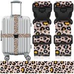 Leopard Print Luggage Straps - 2 Pack